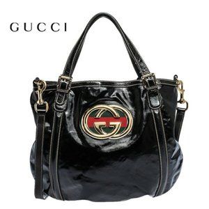 GUCCI BLACK COATED CANVAS BAG